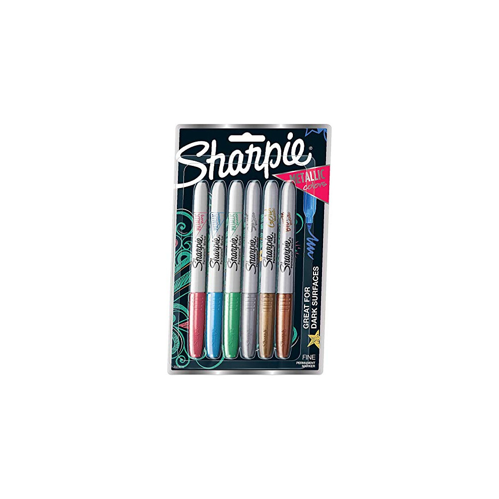 Sharpie Metallic Permanent Markers  Fine Point  Assorted colors  6-count Permanent Marker 2029678 - 1