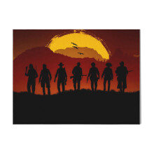 (Red Dead Arthur Morgan=127) Canvas Print Framed DIY Install Kit- 16x20" Gamer Wall Art Home Decor Gaming Aesthetic Poster for Office Bedroom Living Room Bathroom