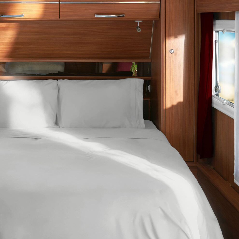 Mellanni RV Bedding Short Queen - Camper Bunk Sheets - 10 """" Fitted Sheet Camper Sheets - Wrinkle Fade Stain Resistant - 1 """" Elastic Bands on-image-OPC-PFM6S7D-NEW