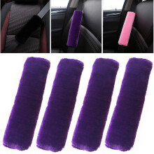 OHHMNKK 4-pack autogordelbeschermers schouderhoes babyveiligheidsgordelbeschermer met verstelbare zachte pluche schouderriem bescherm nek en schouder