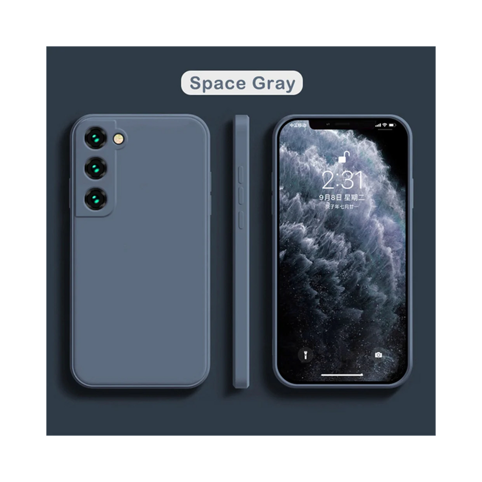 (, For Galaxy S21 Fe) Liquid Silicone Phone Case For Samsung Galaxy S25 Gray 967854509496