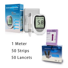 Innehåll: Blodsockermätarsats med 50 teststrips och 50 lansetter, Ingen kodning, 7s avläsningar, 0,6 µL, 200 minne, fodral ingår, UK-diabetiker