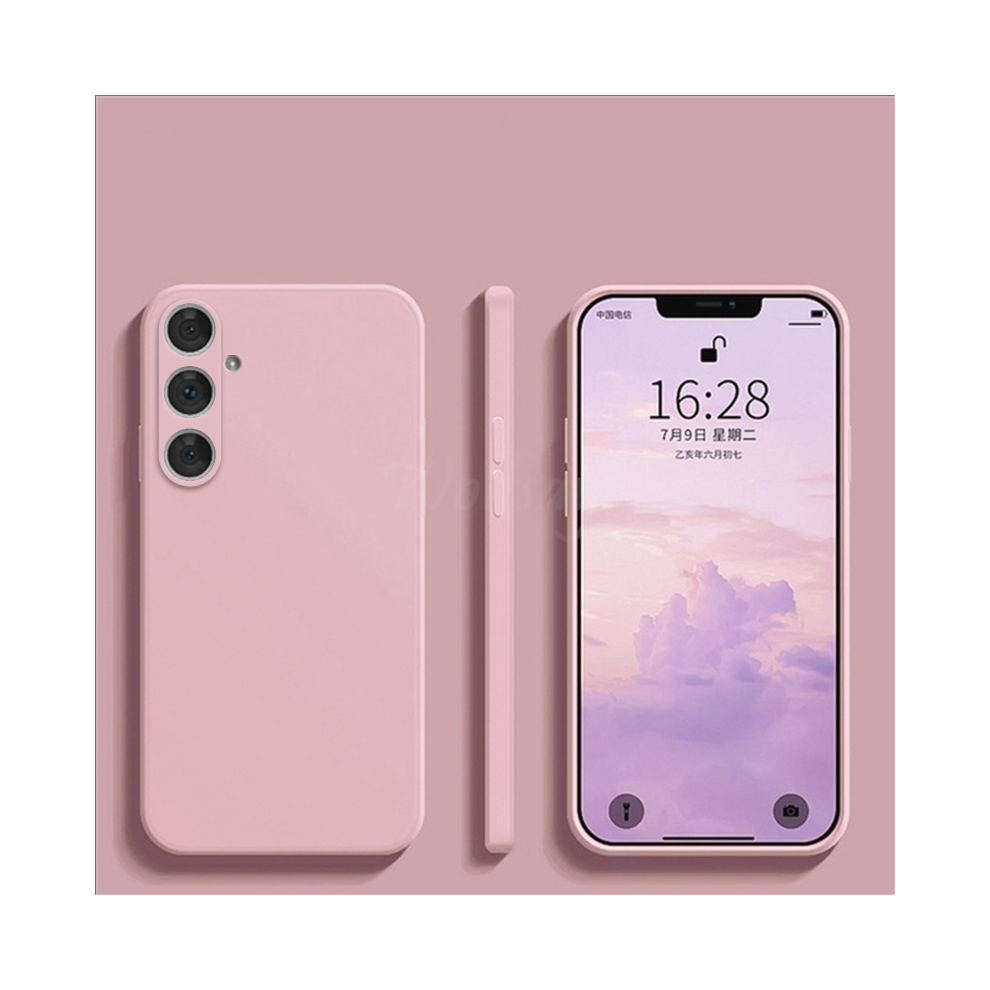 (, For S25 Plus) For Samsung Galaxy S25 Case Liquid Silicone Plain Pink 967854548518