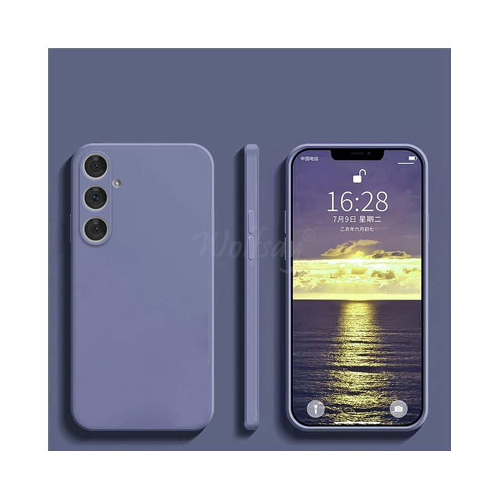 (Lavender Grey, For S25 Plus) For Samsung Galaxy S25 Case Liquid Silicone Plain Purple,Grey 967854548563