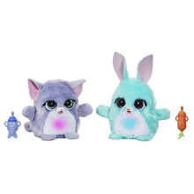 FurReal Fuzzalots Kitty and Bunny Color Change Interactive Feeding Toy Lights and Sounds Ages 4 and Up