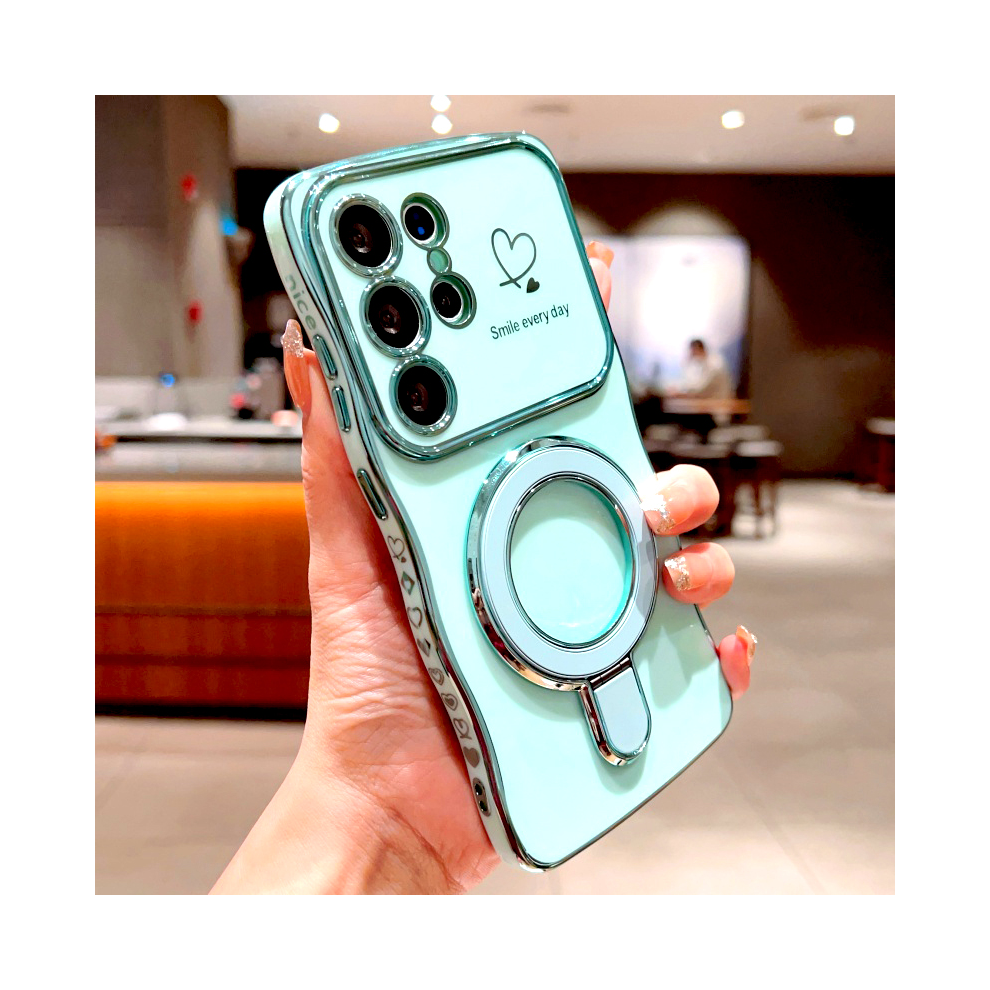 (Mint, Samsung S22 Ultra) Plating Wave Shell Case For Samsung Galaxy S25 S24 967854538878