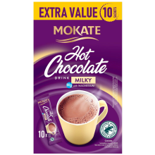 Mokate Instant Hot Chocolate Drink Milky Magnesium 10 Sachet's, Fat Free