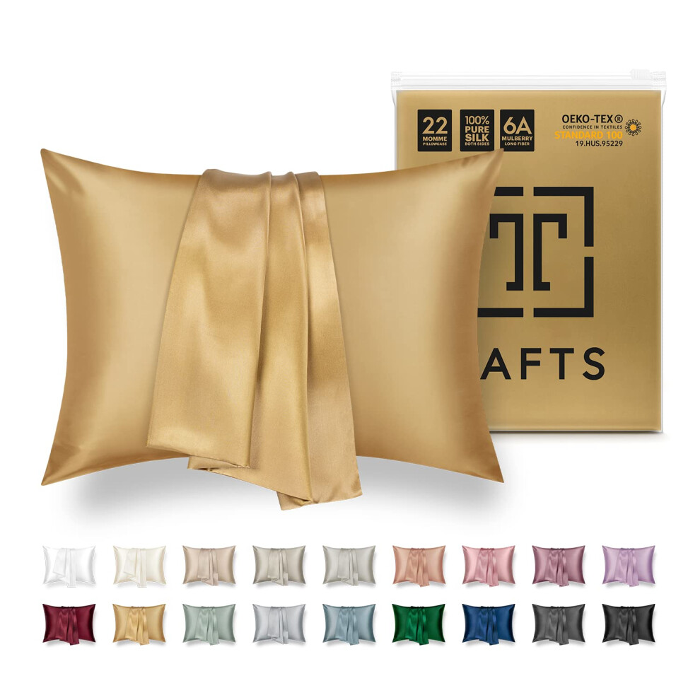 Tafts 22 Mm 100% Pure Moerbei 6A Zijden Kussensloop Voor Haar En Huid Met Ritssluiting, Verkoelende Natuurlijke Biologische Dubbelzijdige Zijden Kusse-image