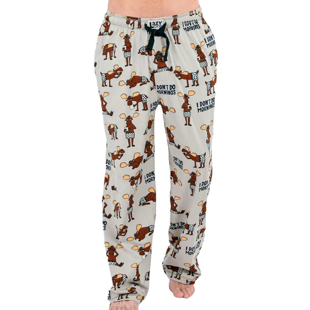 Pantalon de pyjama Lazy One Animal pour hommes, bas s   par   s pour hommes, pantalon de d   tente, Moose Dont Do Mornings, taille M