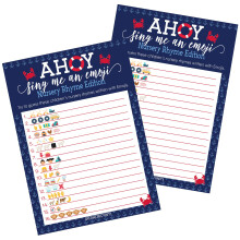DISTINCTIVS Ahoy It's a Boy Baby Shower Emoji Game Nautical Little Sailor - 20 Count