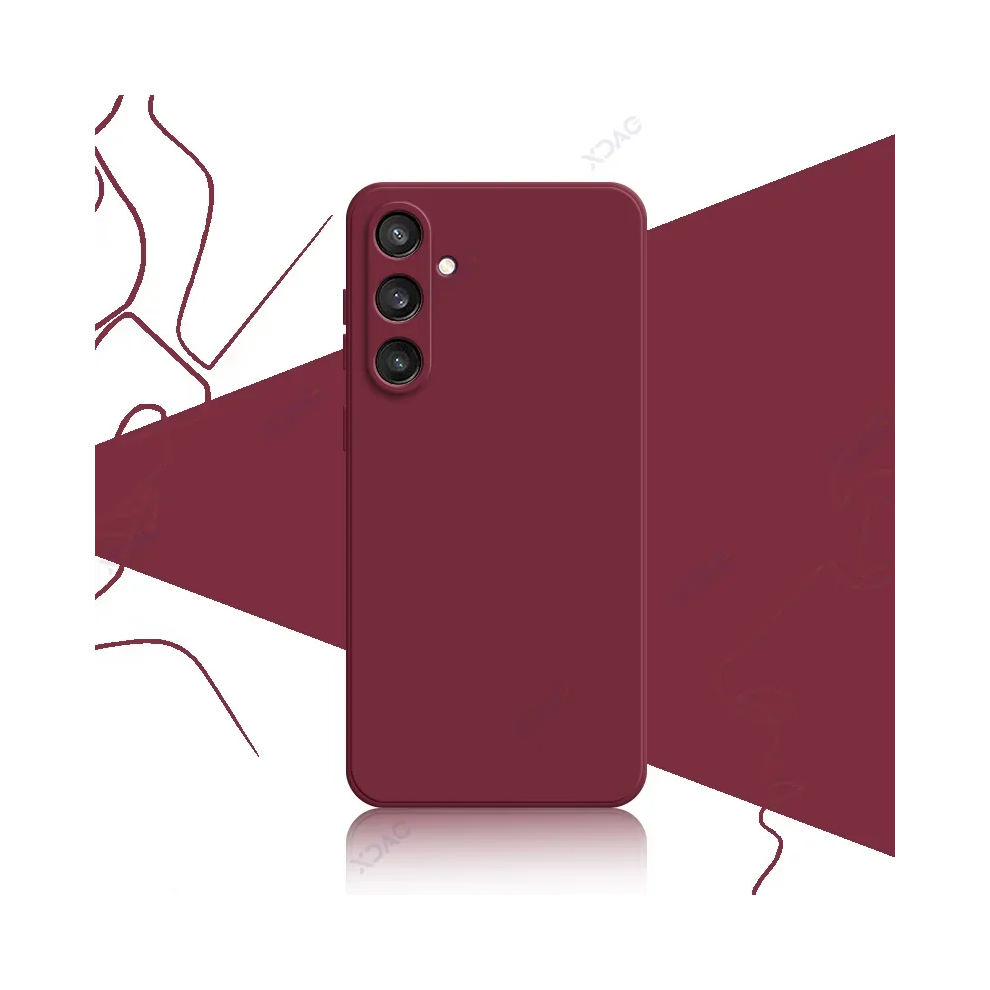 (Wine Samsung S24) Luxury Square Liquid Silicone Cases For Samsung S2 Red 967854569643