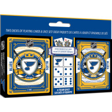 MasterPieces Game Day - NHL St. Louis Blues 2-pack spelkort och trningspaket - Officiellt licensierat set fr vuxna och familj