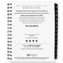 AT-A-GLANCE 2022 Cotygodniowe i miesieczne uzupelnienie do notesu spotkan dla 70-545 firmy AT-A-GLANCE 6-1/2"""" x 8-3/4"""" Executive (7090810)
