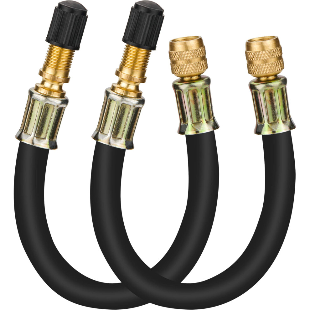 Mellbree 2Pcs Valve Stem Extenders 8.25 Inch Flexible Schrader Tire Valve Stem Extension Compatible For Harleys Rv Stroller Bicycles Motorcycles 744306797775
