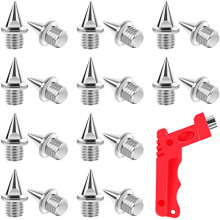 AUGSUN 20pcs 1/4inch Steel Hard Track Cross Country Spikes with Spike Wrench Replacement Spikes for Sprint Sports Short Running Shoes
