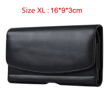 (XL) Universal Leather Phone Holster Belt Case Mobile P
