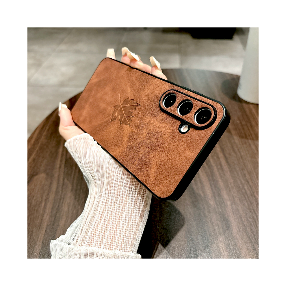 (Dark For Samsung S21 Plus) Retro Leather Case For Samsung Galaxy S25 A55 A54 Brown 967854549133