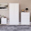 Vida Designs (White) Denver 3 Piece Bedroom Set Chest Wardrobe Bedside 2