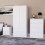 Vida Designs (White) Denver 3 Piece Bedroom Set Chest Wardrobe Bedside 1