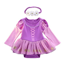 Echiney Daisy Fete Fete Prin?esa Onesie Costum Romper BodySuit Halloween Birthday Birthday Up cu banda de culoare violet 9-12 luni