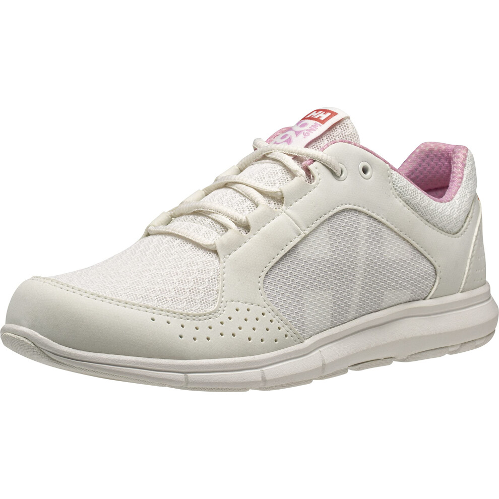 Helly-Hansen Ahiga V4 Sailing Sneakers for Women with Quick-Dry Construction  Eva Insole  and Rubber Outsole  013 Off White/Pink Sorbet - 6F