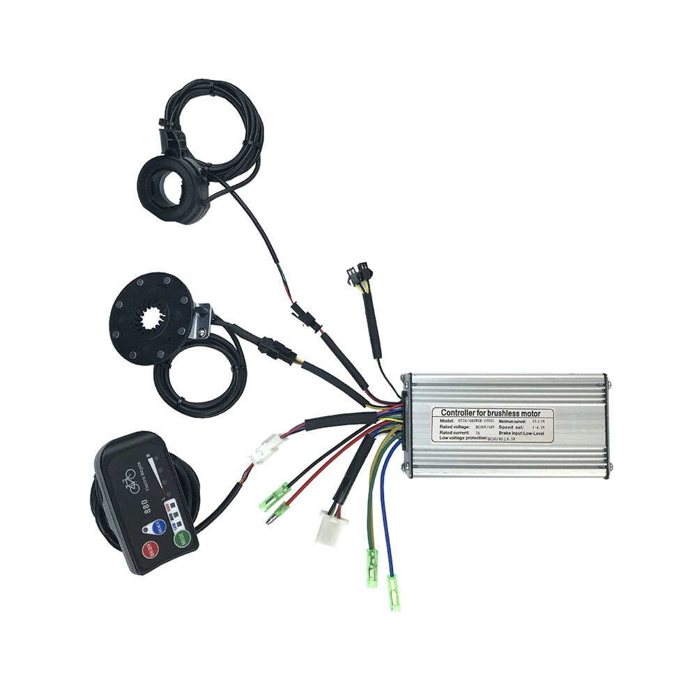 Torribaly 36V/48V 250W 15A Electric Bicycle Sine Wave Controller With Kt Led880 Display&Thumb Throttle And Sensor Ebike Accessorie