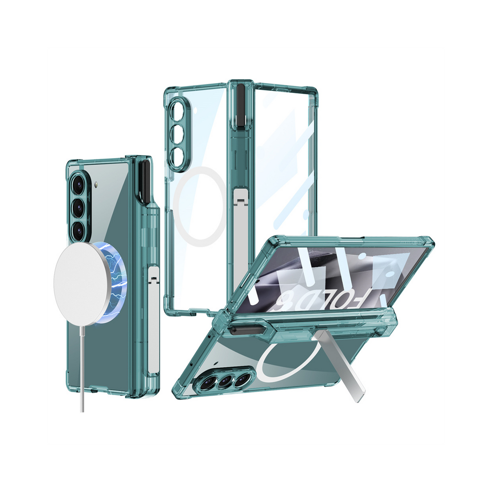 (, For Samsung Z Fold 6) For Samsung Galaxy Z Fold 6 Magsafe Case Transpare Green 967854637144