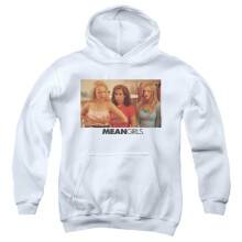 Trevco Sportswear PAR892-YFTH-1 Mean Girls Film Still Youth Hooded Sweatshirt, White - Small