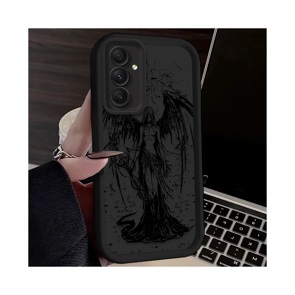 (4, S23 Ultra) Retro Punk Angel Case For Samsung Galaxy S24 Black 967854617245