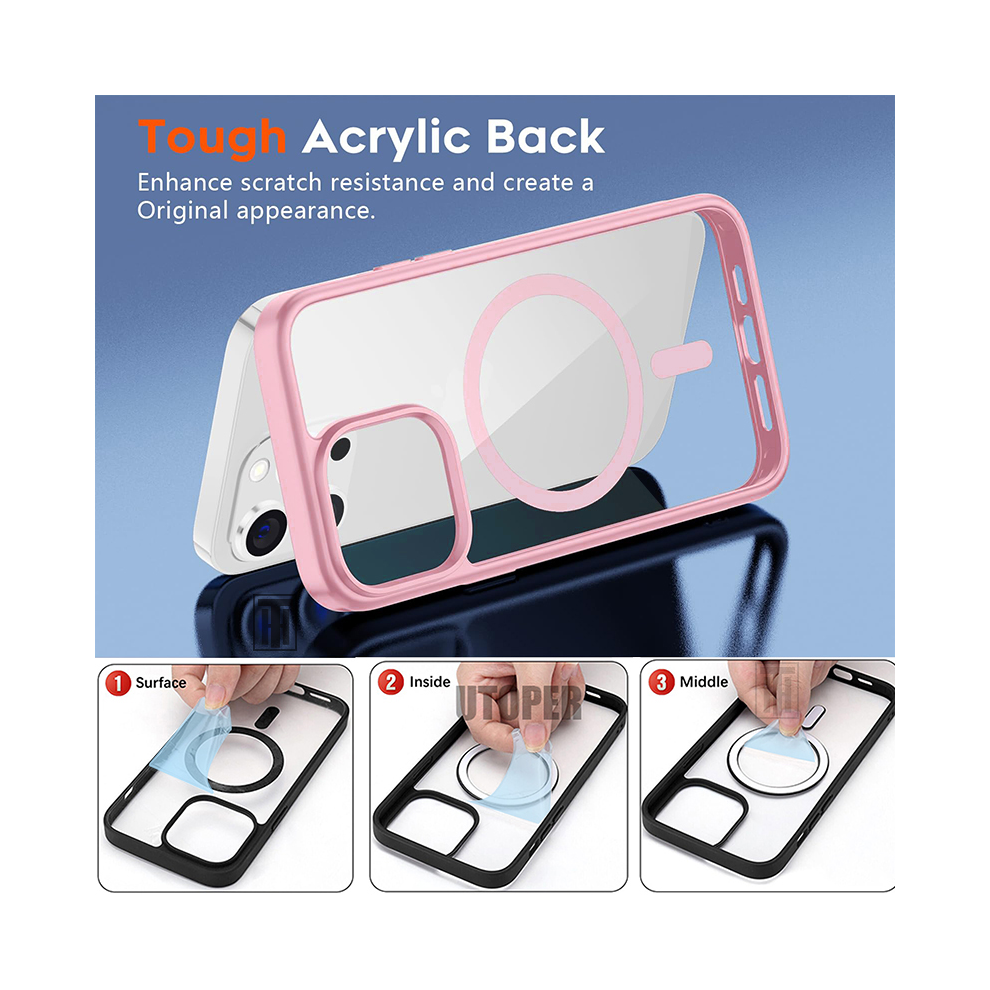 (, For Iphone 13) Luxury Thin Slim Transparent Non Yellowing Case Fo Pink 967854622867