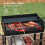 Outsunny Outsunny Charcoal BBQ Grill with Side Table, Storage Shelf and Wheels 4