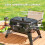 Outsunny Outsunny Folding Charcoal Barbecue Grill, Portable BBQ for Camping, Black 6