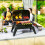 Outsunny Outsunny Folding Charcoal Barbecue Grill, Portable BBQ for Camping, Black 9