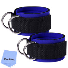 Correas de tobillo Techion para m?quina de cable - Doble anilla en D ajustable, ajuste c?modo, neopreno - para hombre y mujer - Azul