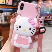 (Kitty, Galaxy S24) 3D Cartoon Kitty Wallet Phone Case For Samsung Gal