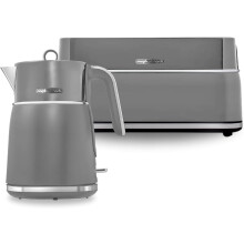Morphy Richards Signature Grey Jug Kettle & 4 Slice Toaster Set