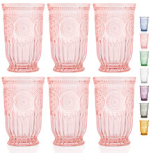 Yungala Pink Highball Tumblers set of 6 vintage glassware pink drinking glasses for lovers of colored glassware and colorful drinking glasses
