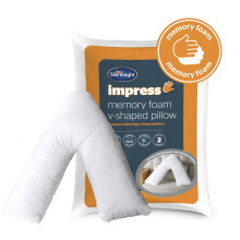 Silentnight Impress Memory Foam V-Shape Pillow: Targeted neck & shoulder support, breathable shredded memory foam, multi-use incl. nursing & rest
