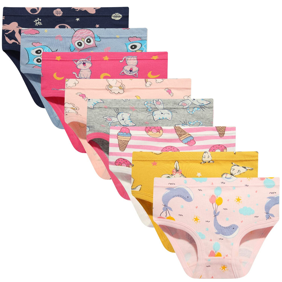 NEIYISHE Lot de 8 sous-v   tements bikini pour petites filles, en coton doux, modal et    lasthanne, color   s
