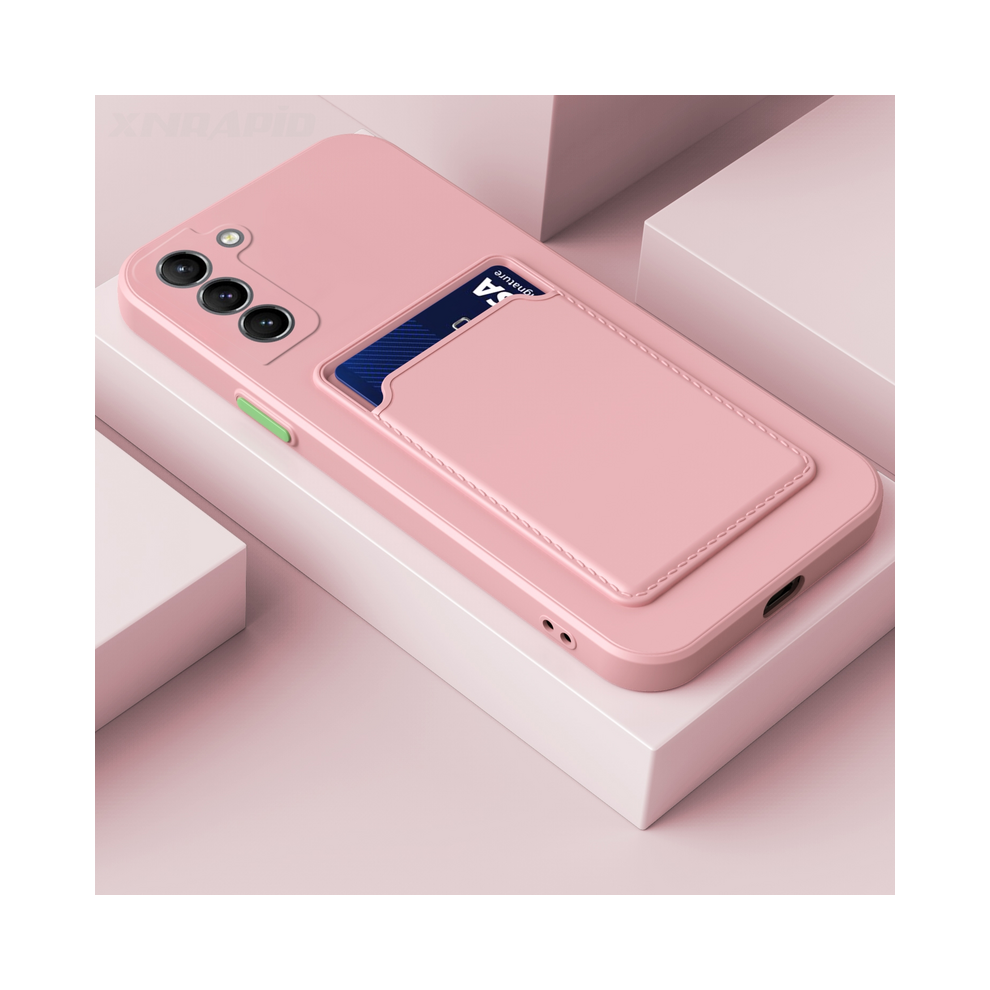 (, For Galaxy S22 Ultra) Soft Silicon Card Slot Holder Case For Samsung Gal Pink 967854688023