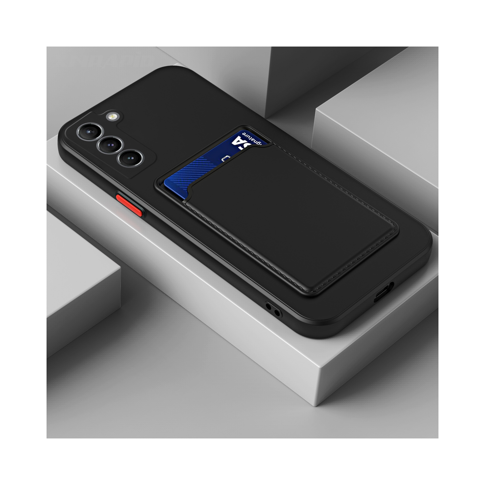 (, For Galaxy S22) Soft Silicon Card Slot Holder Case For Samsung Gal Black 967854688467