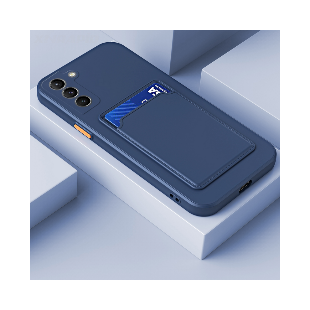 (Navy, For Galaxy S22 Ultra) Soft Silicon Card Slot Holder Case For Samsung Gal Blue 967854688726
