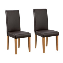 Home Pair of Midback Dining Chairs - Chocolate - Refurbished
