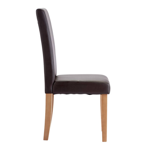 Refurbished Home Pair of Midback Dining Chairs - Chocolate 2