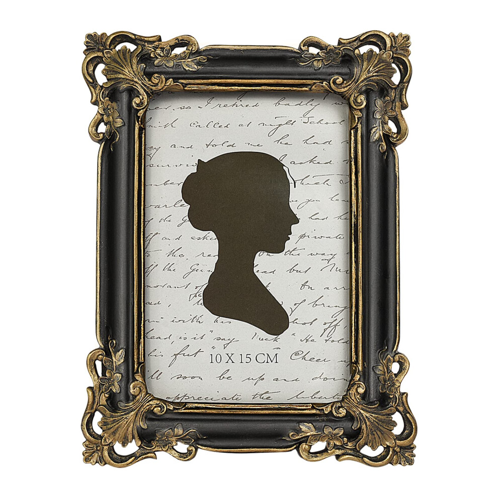Zonovergoten Black,Gold Sunlit Vintage Picture Frame 4X6 Inch Luxury Antique Photo Frames With Glass Front Photo Display Tabletop Wall Hanging Gift Ideas Black And Gold