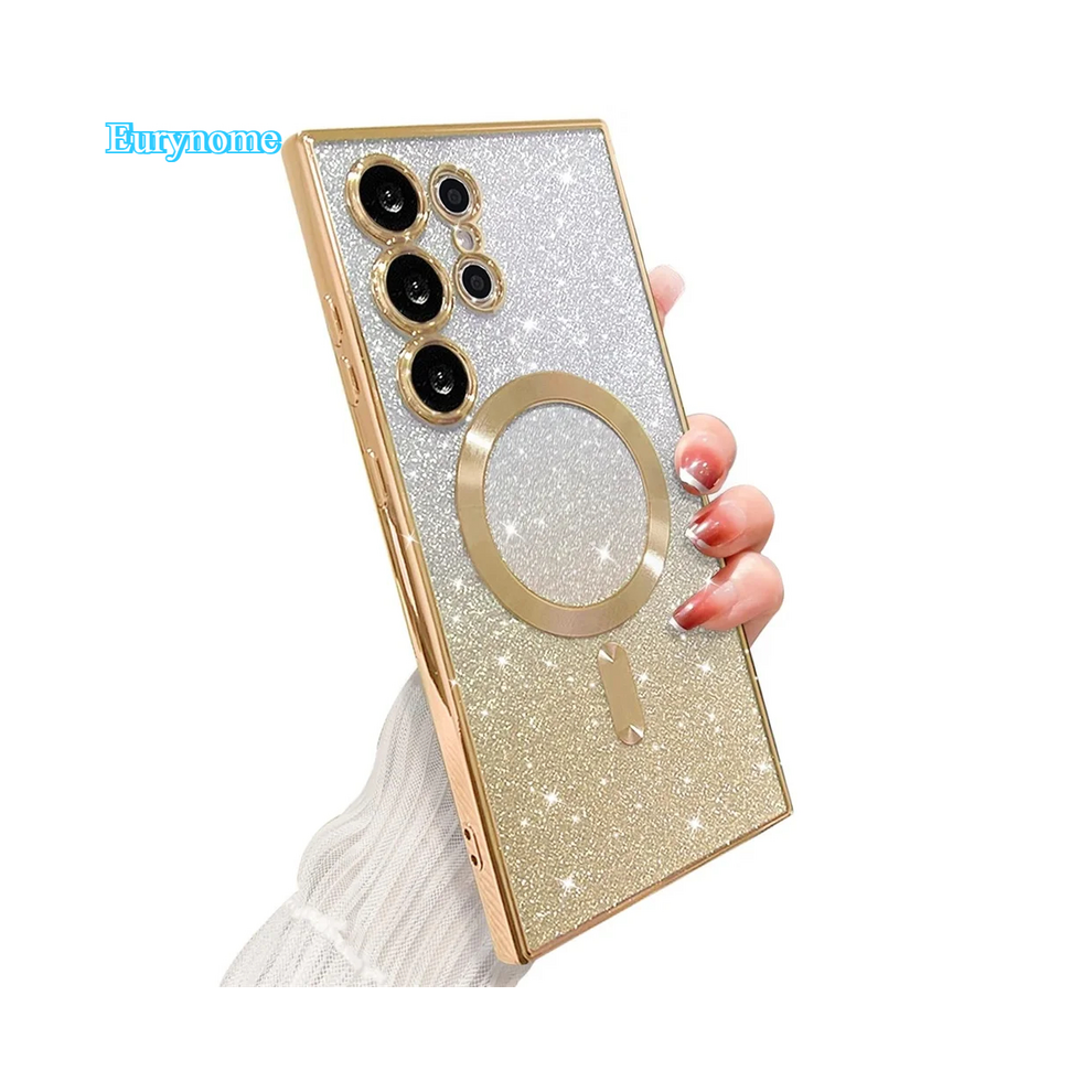 (, For Galaxy S25) Sparkle Cover For Samsung Galaxy S25 S24 S23 Plus Gold 967854689006