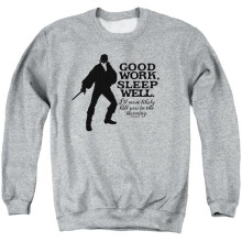 Trevco Sportswear PB117G-AS-6 Princess Bride Good Work Adult Crewneck Sweatshirt, Athletic Heather - 3X