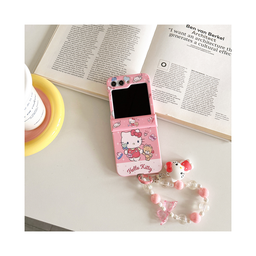 (With Lanyard 5, For Samsung Z Flip 5) Cute Candy Hello Kitty Kuromi With Lanyard Phone C 967854713534