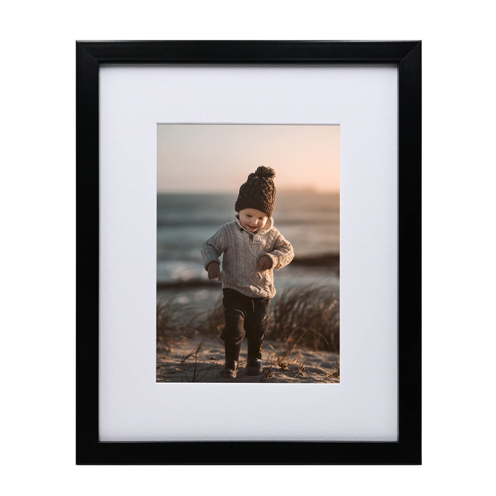 Cadre photo KINLINK A4, cadre photo noir avec verre v   ritable pour photo A4 sans passe-partout, cadre photo en bois composite pour montage sur ta