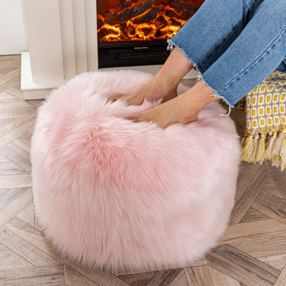Pouf en fourrure Asuprui, tabouret ottoman, chaise de sol (sans rembourrage), repose-pieds ottoman, housses de pouf ottoman non rembourr   es, si   g